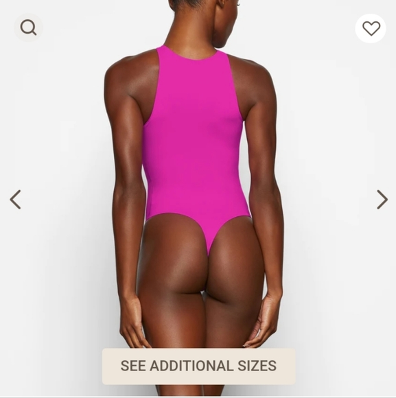 Skims sold out long neck bodysuit in fuchsia - Picture 3 of 8